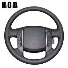 DIY Black Genuine Leather Steering Wheel Cover Hand-stitched Car Steering Wheel Covers for Land Rover Freelander 2 2007-2012 2024 - buy cheap