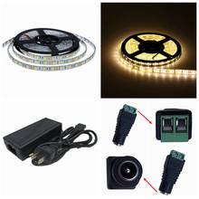 DC 12V 5050SMD 70W 5M 300LED Luz de Tira CONDUZIDA Impermeável Fita Luz Kit EUA/Plug UE adaptador de energia Branco Quente Luz de Tira