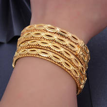 24K 4Pcs/lot Dubai Arab Kuwait Gold Color Bangles  For women Girl Arabic middle East bride African Bangels Bracelet Jewelr 2024 - buy cheap