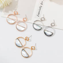 Fashion Shell Drop Earrings For Women Rose Gold Hanging Dangle Earrings Modern Women‘s  Jewelry 2019 Pendientes mujer Wholesale 2024 - buy cheap