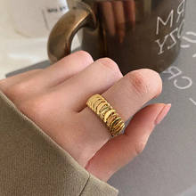 Korean Vintage Punk Gold Color Metal Adjustable Open Rings For Women Design Finger Rings for Women men Party Jewelry Gifts 2024 - купить недорого