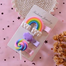 3pc/set Kids Lollipop Rainbow Hairpins Cute Cartoon Girl Children Headband Dance Party Hair Clip Girls Hairpins Hair Accessories 2024 - buy cheap