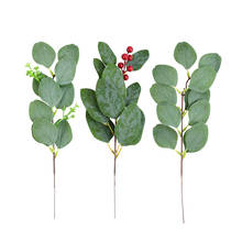 5pcs/lot Artificial Green Eucalyptus Willow Leaves Wedding Party Greenery Home Birthday Party Table Green Leaves Decoration 2024 - buy cheap