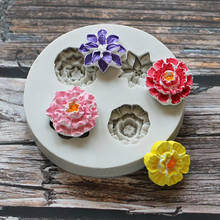 Molde de silicone com várias flores, molde de decoração de bolo, chocolate, rosa, ferramentas de confeitaria 2024 - compre barato