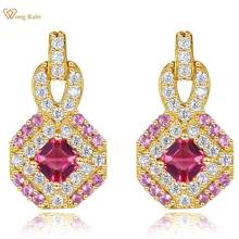 Wong Rain 100% 925 Sterling Silver Ruby Created Moissanite Gemstone Engagement Luxury Drop Earrings For Women Fine Jewelry Gifts 2024 - buy cheap