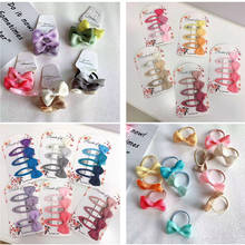 10set/lot Ribbon Hair Bow Girls Elastic Hair Band Top Hair Clip For Girl Bow Hairpin BB Clip Children Accessories Gum Kids Gifts 2024 - buy cheap