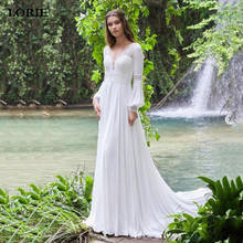 LORIE New Vintage Long Puff Sleeves Wedding Dress Lace And Chiffon A Line Bride Gowns Backless Sexy Boho Bridal Dress  2021 2024 - buy cheap