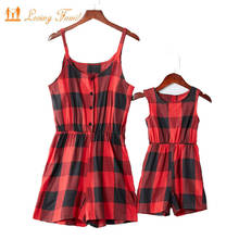 2021 Summer Style Family Look Clothes Plaid Women Mother Daughter Sleeveless Casual Dresses Family Matching Clothing 2024 - buy cheap