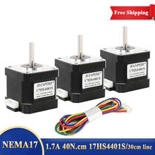 Free Shipping 3pcs  3D printer 4-lead Nema17 Stepper Motor 42 motor Nema 17 motor 42BYGH 1.7A (17HS4401S) motor for CNC XYZ 2024 - buy cheap
