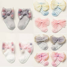 newborn Socks summer neonatal bow cotton socks 0-24months baby girl socks thin section cut princess high quality 2024 - buy cheap