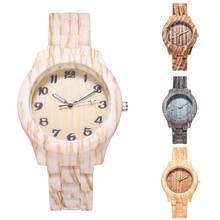 Durable Wooden Grain Stylish Round Dial Watch Ladies Arabic Number Resin Band Analog Quartz Wrist Watch Women Женские часы 2024 - buy cheap