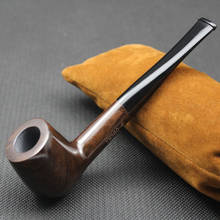 Handmade Natural Ebony Wood Smoke Tobacco Smoking Pipe Set Durable Wooden Straight Pipe + Pouch + Holder+10X 9mm Pipe Filter 519 2024 - buy cheap