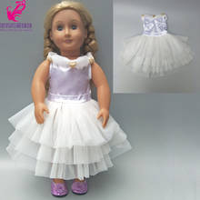 Accesorios para muñeca bebé, celebración, vestido de boda blanco, muñeca de 18 pulgadas, vestido de muñeca de novia, regalo de cumpleaños para niña, 43cm 2024 - compra barato