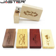 JASTER LOGO customized Square wood USB Flash Drive Pendrive 64GB 32GB 16GB 8GB U Disk Memory Stick photography wedding gifts 2024 - buy cheap