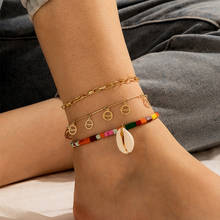 docona 3pcs Charm Colorful Beaded Shell Foot Chain for Women Trendy Geometric Love Tassel Anklets Set Boho Beach Jewelry 15906 2024 - buy cheap