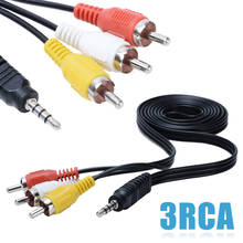 1 шт. для динамика ноутбука 1,2 м 3,5 мм разъем штекер к 3 RCA адаптер 3,5 к RCA Штекер Аудио Видео AV кабель провод шнур высокое качество 2024 - купить недорого