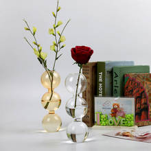 Европейская цветная хрустальная стеклянная ваза Ins, настольная гидропонная ваза для цветов, орнамент, скандинавский Декор для дома, свадебный подарок 2024 - купить недорого