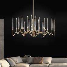 Lámpara LED moderna de lujo para sala de estar, candelabro de cristal de decoración de rama de árbol, estilo nórdico para comedor y dormitorio, novedad 2024 - compra barato