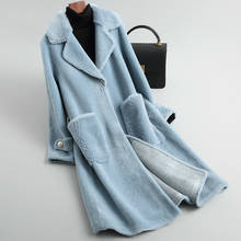 Real Fur Coat Women Clothes 2020 Autumn Winter Long Wool Jacket Red Korean Women's Coats Manteau Femme KQN19017 KJ2329 2024 - купить недорого