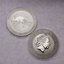 Moneda de canguro australiana con efecto mate, decoraciones chapadas en plata, no magnéticas, artesanías para regalo de cumpleaños, 1 onza 2024 - compra barato
