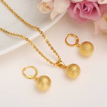 New Arrivals Gold Spherical Ball Pendant Necklace Beads Dangle Earrings Set Women Wedding Party Exquisite Jewelry Set 2024 - buy cheap