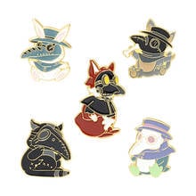 Plague Doctor Animal Hard Enamel Pin Collect Fox Rabbit Penguin Metal Cartoon Brooch Backpack Collar Lapel Badge Fashion Jewelry 2024 - buy cheap