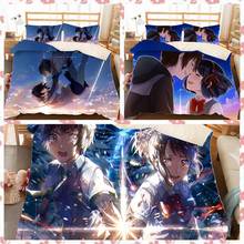 Dropshipping Home Bedding Set Fashion Anime Your Name Print 3D Bedding Set Duvet Cover Cotton Pillowcase Home Textile Bedclothes 2024 - buy cheap