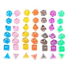 Dados de jogo polhedral claro com 7 dentes para dragon pathfinder d20 d12 2xd10 d8 d6 d4 2024 - compre barato