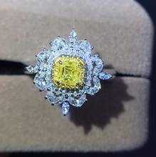 Joyería Fina JE1207 para mujer, oro de 18K auténtico, diamante amarillo Natural 0.36ct, anillos de compromiso de boda para mujer, anillo de diamantes finos 2024 - compra barato