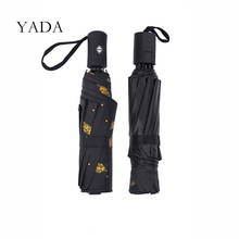 Yada guarda-chuva feminino dobrável dourado, guarda-chuva para mulheres à prova de chuva uv yd200159 2024 - compre barato