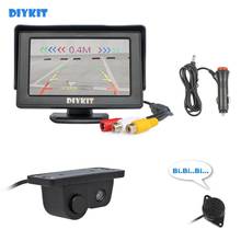 DIYKIT Wired 4.3 Inch Color TFT LCD Car Monitor + Waterproof Parking Radar Sensor Car Camera Parking System Kit 2 in 1 2024 - buy cheap