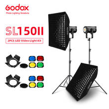 Godox-SL-150W SL150II, 2x150W, luz LED de estudio para foto y vídeo continuo con Softbox, soporte de luz, puerta de granero para fotografía y vídeo 2024 - compra barato