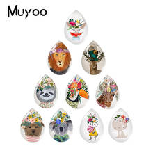 2020 New Cartoon Flower Animals Tear Drop Glass Cabochon Art Pictures Jewelry Handcraft DIY Accessories 2024 - buy cheap