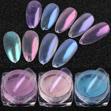 0,5 г розовый порошок для ногтей Аврора прозрачный хамелеом дизайн ногтей Блестящий пигмент зеркало с русалкой краска пыль 3d Декор Маникюр NT1786 2024 - купить недорого