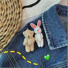 1PC Japanese Cartoon Bear rabbit Brooch Plush Brooch Teddy Bear Rabbit Brooch cute accessories Couple Gift 2024 - buy cheap