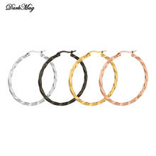 DarkMag Women Large Circle Silver Color Hoop Earrings Gold for Women Round Huggie Creole Earrings Vintage Stainless Earrings 2024 - buy cheap