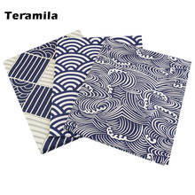 Teramila Dark Blue Printed Cotton Tecido Patchwork Bedding Decoration Tissue Quilting Home Textile Fabrics Sewing Cloth Craft 2024 - buy cheap