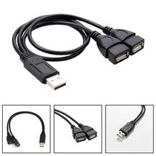 USB-кабель Y-разветвитель, USB 2,0 A 1 штекер на 2 двойных USB-разъема, адаптер питания, USB-кабель для зарядки, Удлинительный кабель 2024 - купить недорого