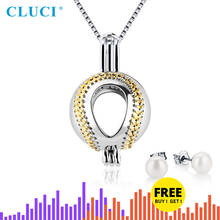 CLUCI-colgante de plata esterlina 925 para mujer, abalorio de béisbol con forma de perla, regalo de joyería, plata auténtica 925, medallón de jaula SC375SB 2024 - compra barato