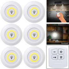 Lâmpada cob com controle remoto, luz noturna com controle remoto para cozinha, quarto, guarda-roupas, lâmpada de iluminação operada à bateria 2024 - compre barato