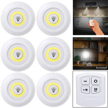 COB Under Cabinet Light Remote Control Dimmable Closets Night Light for Kitchen Bedroom Wardrobe lighting Lamp Battery Operated 2024 - buy cheap