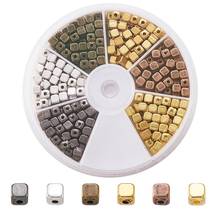 324pcs/Box 6 Color Tibetan Style Alloy Cube Spacer Beads For Jewelry Makings Antique Golden Bronze Silver Color 2024 - buy cheap