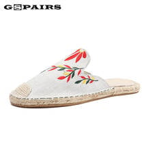 Summer Female Loafer Embroidered Leaf Slippers Women Loafers Comfortable Ladies Flat Woven Fisherman Shoes Plus Size Mules 2024 - buy cheap