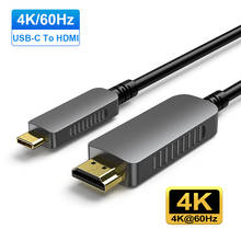 Cable USB tipo C HDMI 4K 60Hz tipo C a HDMI Thunderbolt 3, convertidor para MacBook Pro, Huawei Mate 40, Xiaomi, Cable HDMI de fibra óptica 2024 - compra barato