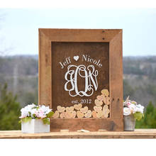 Wooden name date Guestbook ideas alternative drop top box custom hearts wedding guest book frame anniversary shadow box sign box 2024 - buy cheap