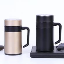 Taza de té al vacío de acero inoxidable 304, botella de agua para oficina con asa, termo portátil de viaje, taza de café, artículos para beber para oficina 2024 - compra barato