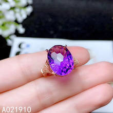 Kjjeaxcmy boutique jóias 925 prata esterlina incrustada ametista pedra preciosa senhoras anel popular 2024 - compre barato