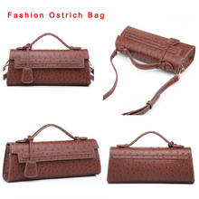 Fashion Women Long Clutch Snake Tote Bag Hot Sale Party Tote Bag Ostrich Pattern Leather Shoulder Bags Luxury Purse Handbag 2024 - buy cheap
