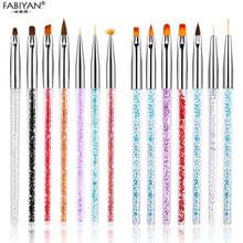 7pcs/set Nail Art Brush Painting Drawing Pen Fan Flat Gradient Line Round Acrylic Gel Crystal Tips Design Manicure Tools 2024 - buy cheap