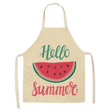 Watermelon Kitchen Apron Watermelon Summer Printed Sleeveless Cotton Linen Aprons Home Cleaning Tools for Men Women 2024 - buy cheap